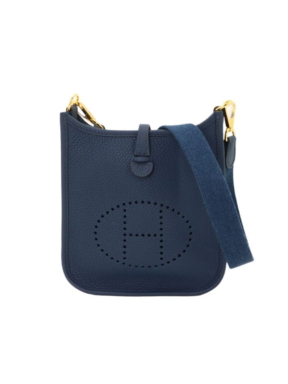 Hermes Evelyne Amazon TPM Shoulder Bag Taurillon Clemence Bleu Nuit